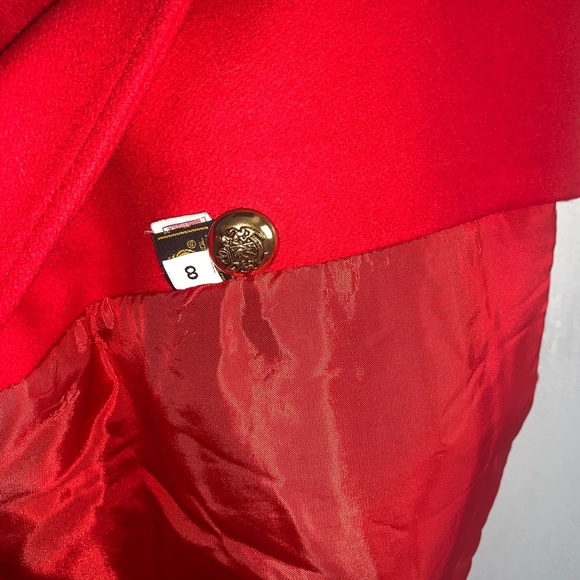 Rothschild Kids Red Wool Coat Brass Buttons 8 - Picture 3 of 5